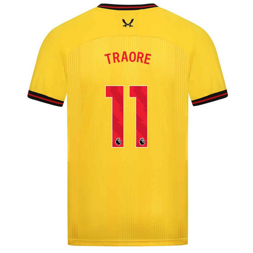 Criança Camisola Bénie Traoré #11 Amarelo Alternativa 2023/24 Camisa