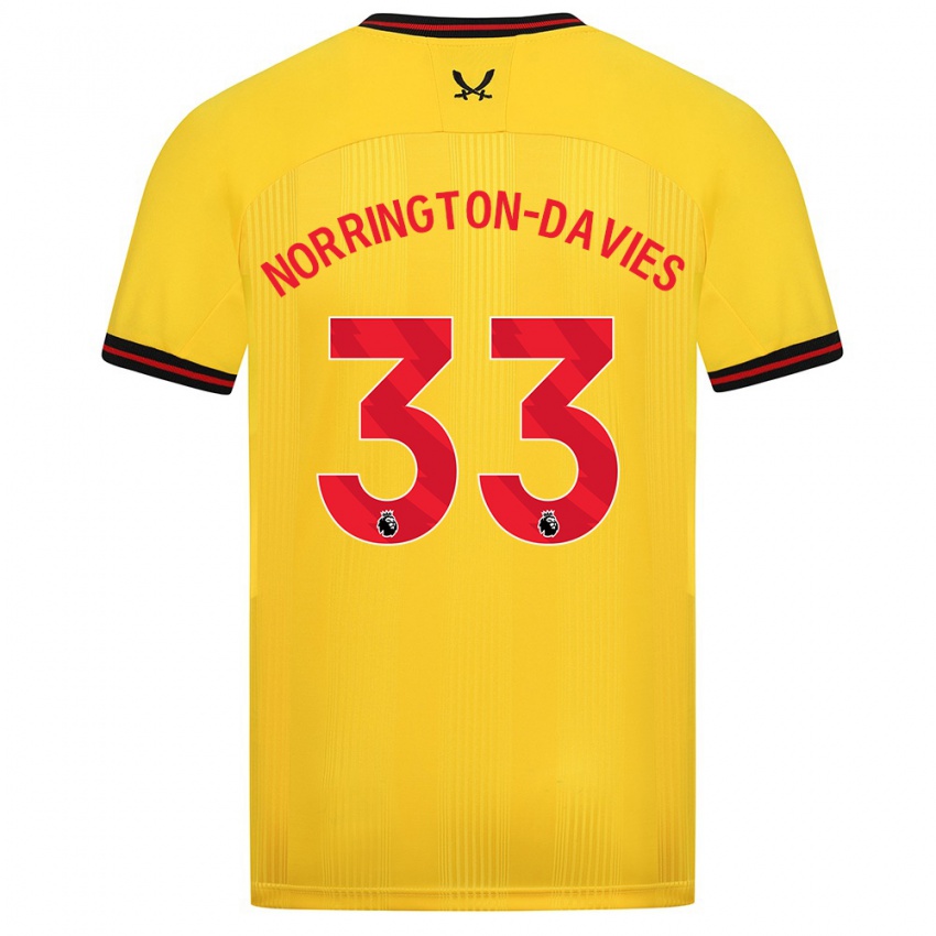 Criança Camisola Rhys Norrington-Davies #33 Amarelo Alternativa 2023/24 Camisa