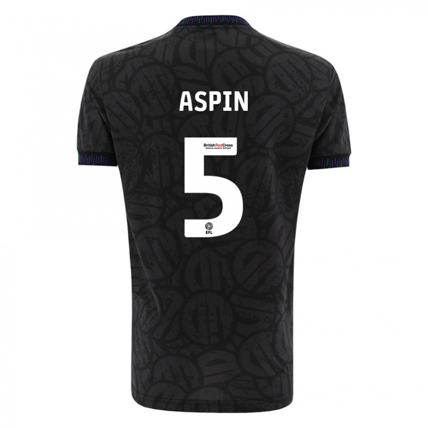 Criança Camisola Brooke Aspin #5 Preto Alternativa 2023/24 Camisa