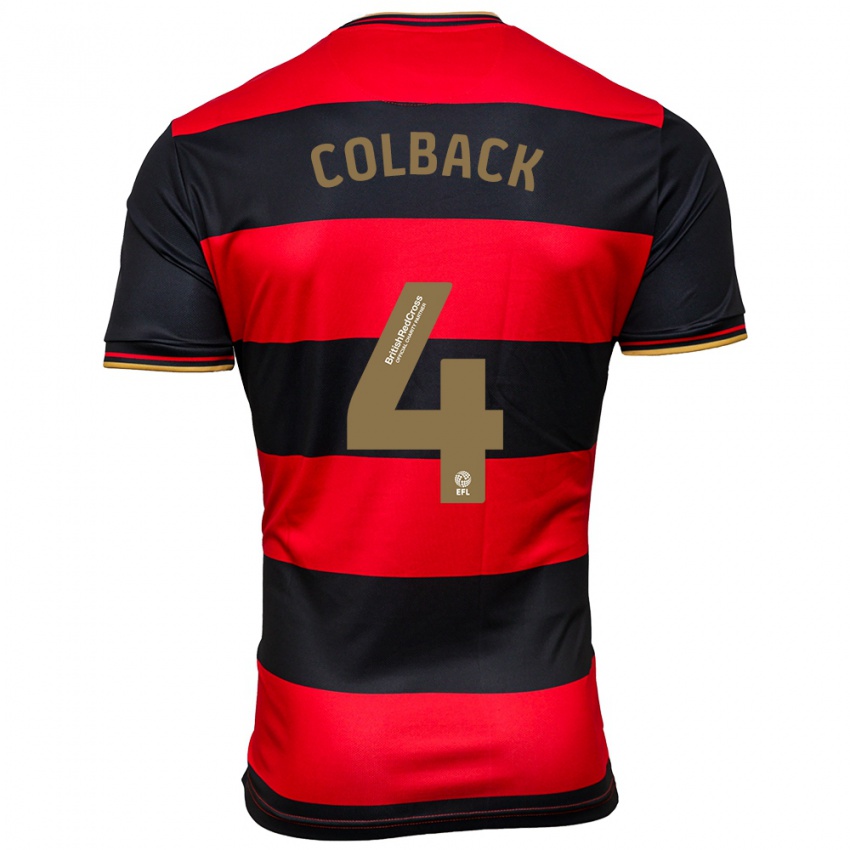 Criança Camisola Jack Colback #4 Preto Vermelho Alternativa 2023/24 Camisa