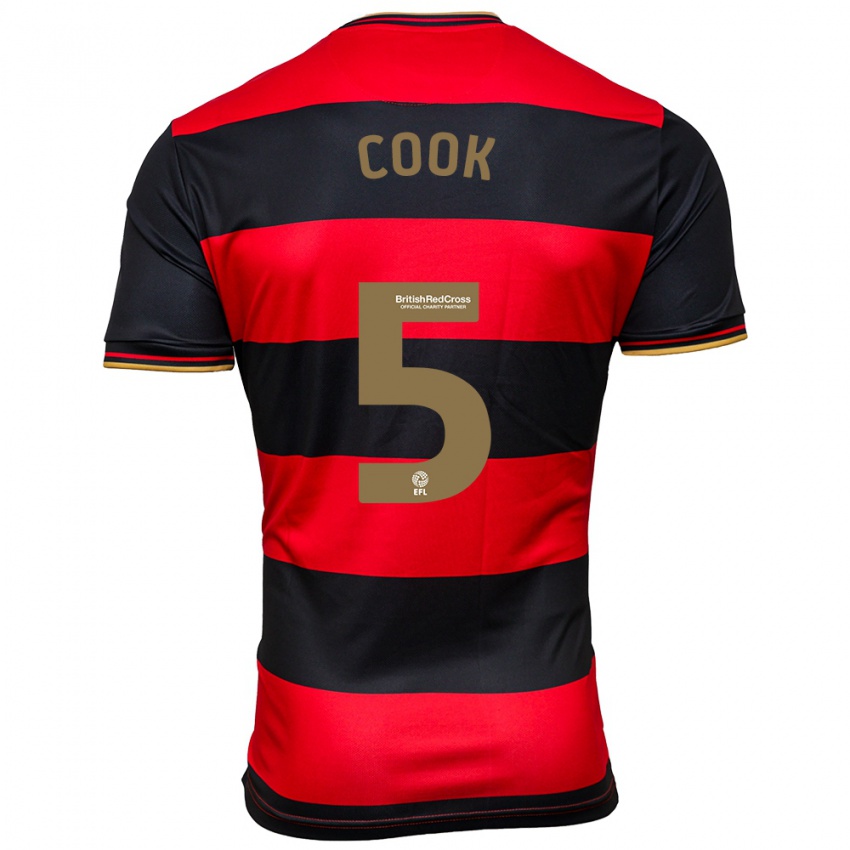 Criança Camisola Steve Cook #5 Preto Vermelho Alternativa 2023/24 Camisa