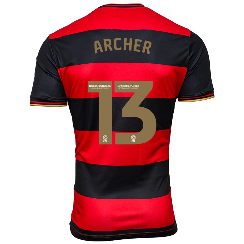 Criança Camisola Jordan Archer #13 Preto Vermelho Alternativa 2023/24 Camisa