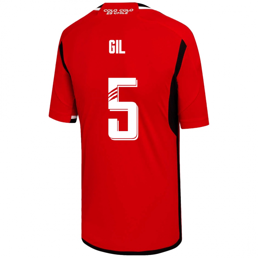 Criança Camisola Leonardo Gil #5 Vermelho Alternativa 2023/24 Camisa