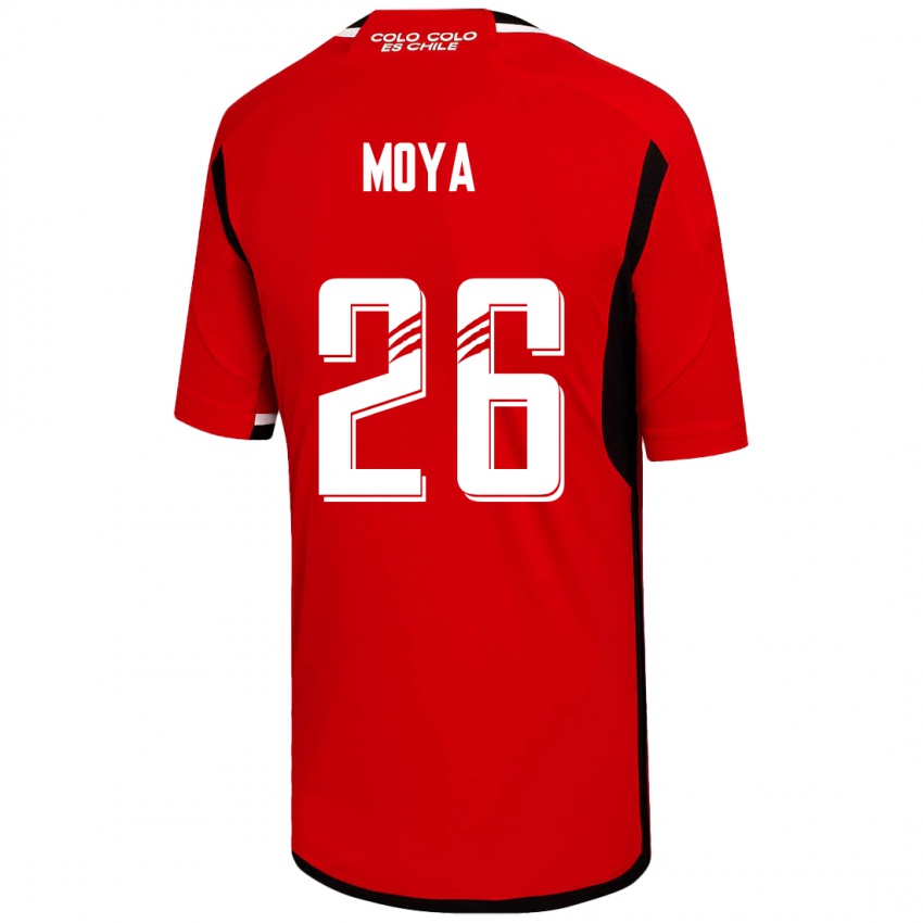 Criança Camisola Matías Moya #26 Vermelho Alternativa 2023/24 Camisa