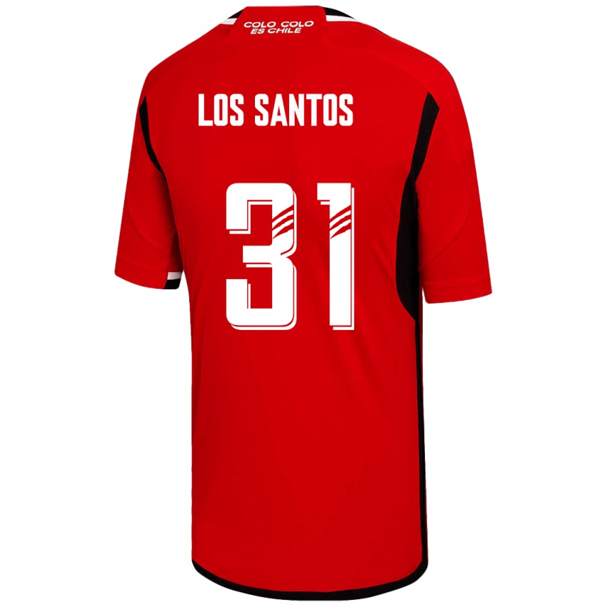 Criança Camisola Matías De Los Santos #31 Vermelho Alternativa 2023/24 Camisa