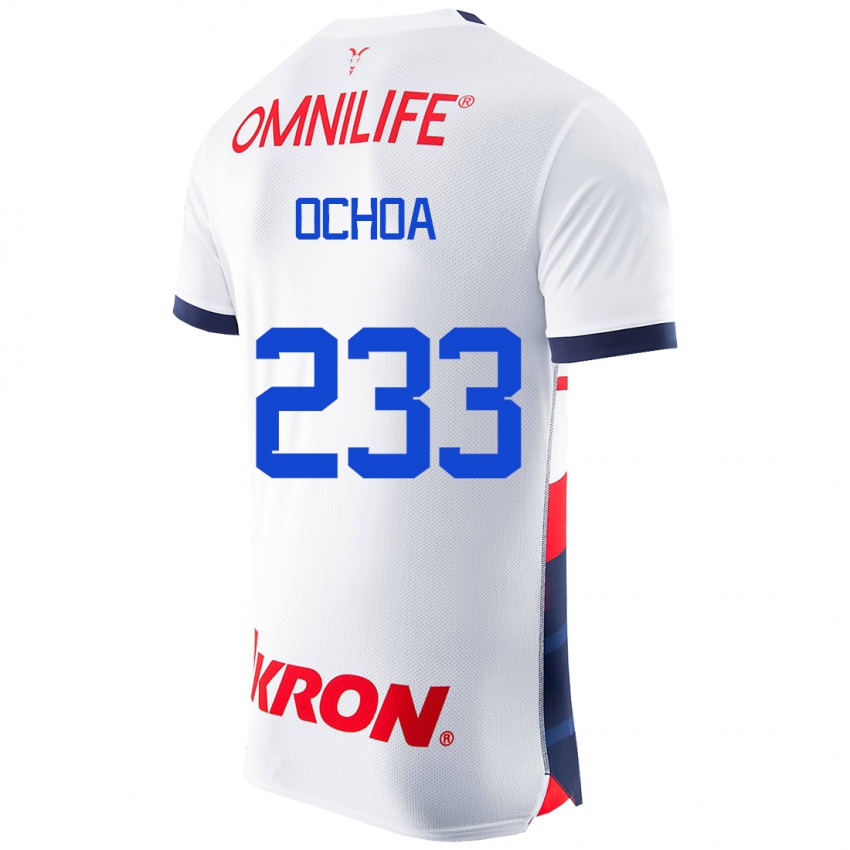 Criança Camisola Diego Ochoa #233 Branco Alternativa 2023/24 Camisa