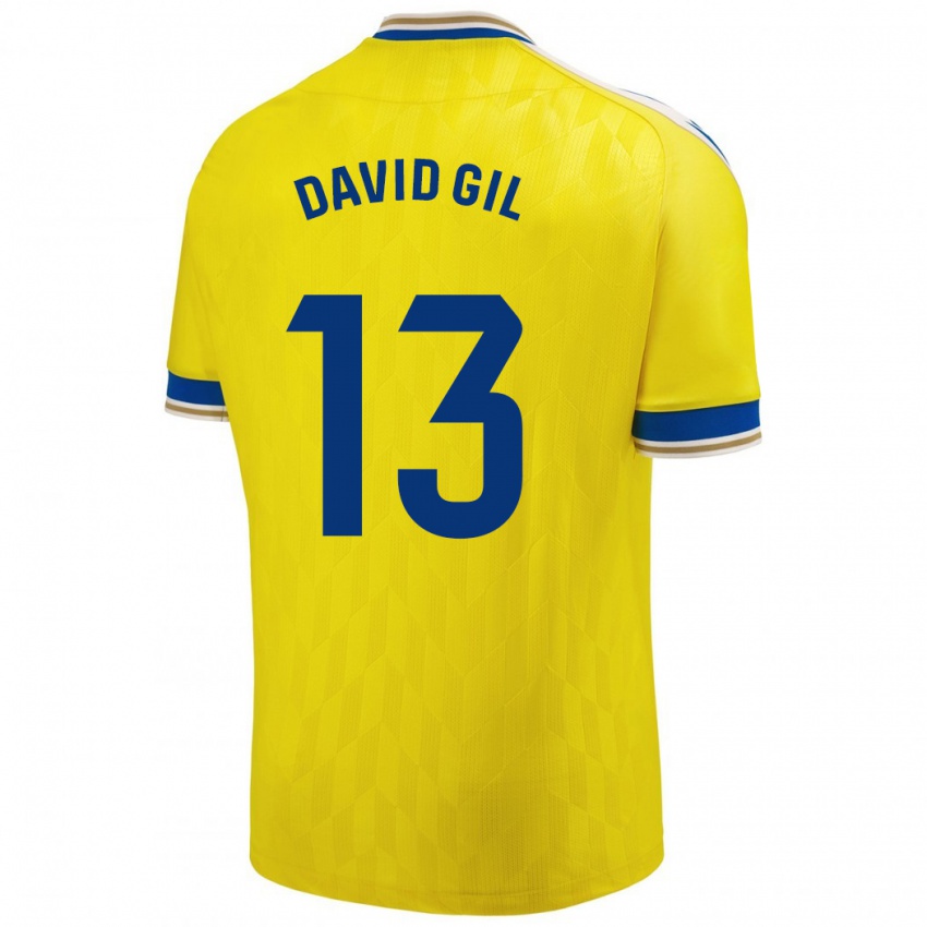 Homem Camisola David Gil #13 Amarelo Principal 2023/24 Camisa