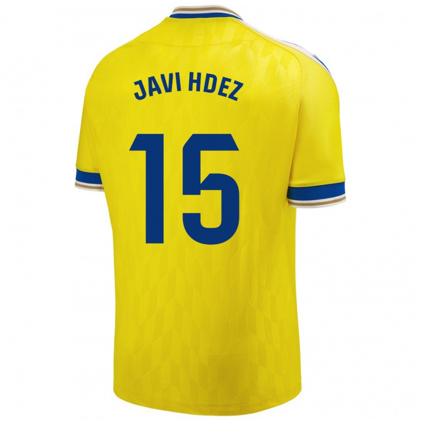 Homem Camisola Javi Hernández #15 Amarelo Principal 2023/24 Camisa