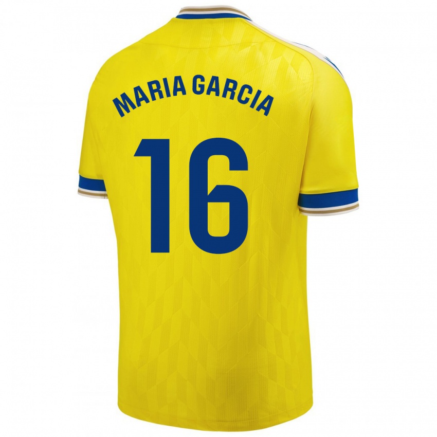 Homem Camisola Maria García Fernández #16 Amarelo Principal 2023/24 Camisa