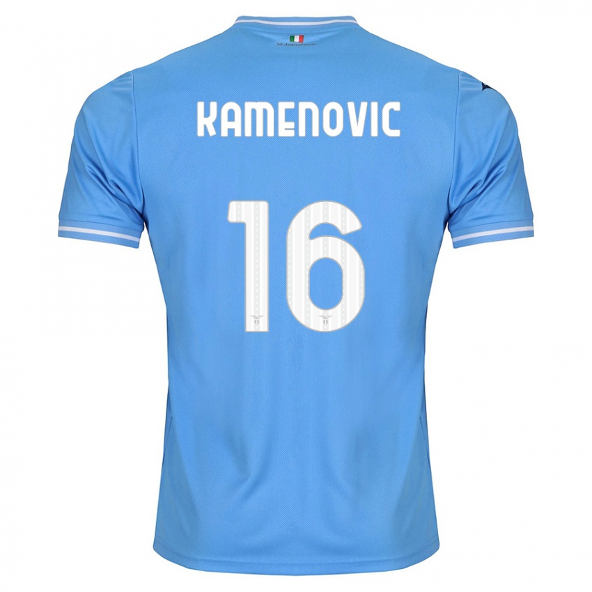 Homem Camisola Dimitrije Kamenovic #16 Azul Principal 2023/24 Camisa