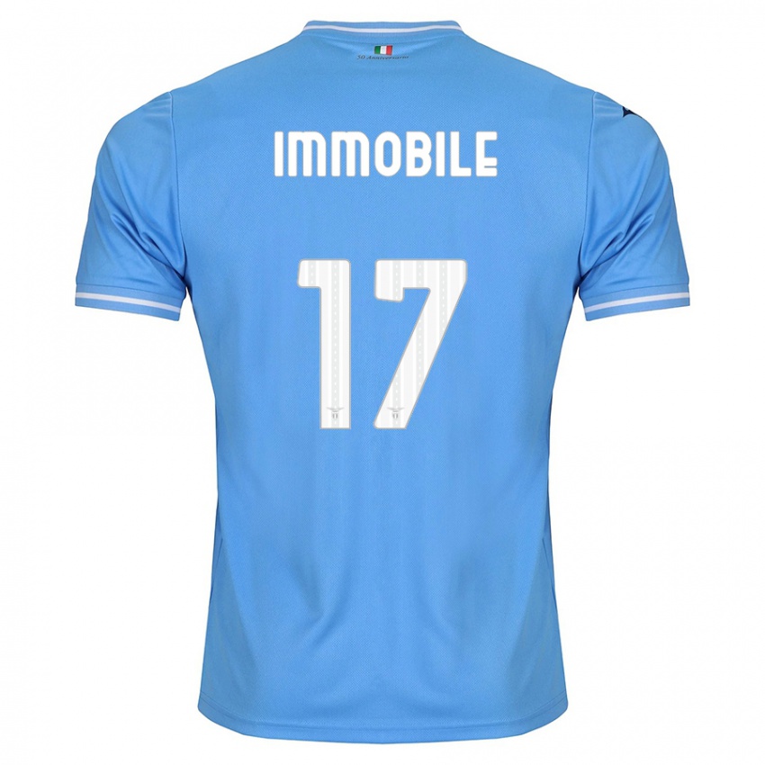 Homem Camisola Ciro Immobile #17 Azul Principal 2023/24 Camisa