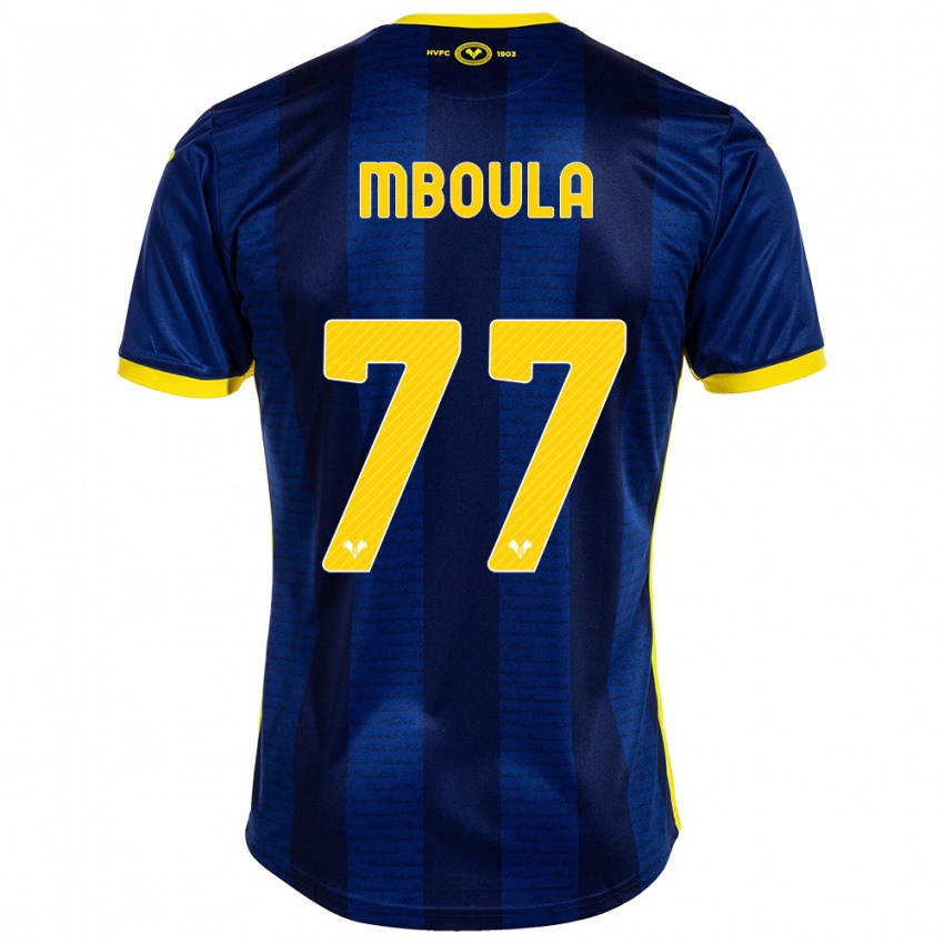 Homem Camisola Jordi Mboula #77 Marinha Principal 2023/24 Camisa