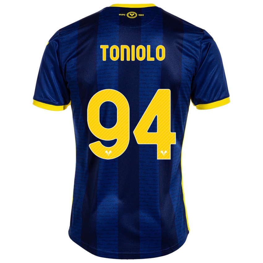 Homem Camisola Giacomo Toniolo #94 Marinha Principal 2023/24 Camisa