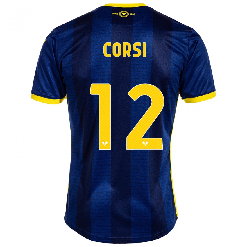 Homem Camisola Sara Corsi #12 Marinha Principal 2023/24 Camisa