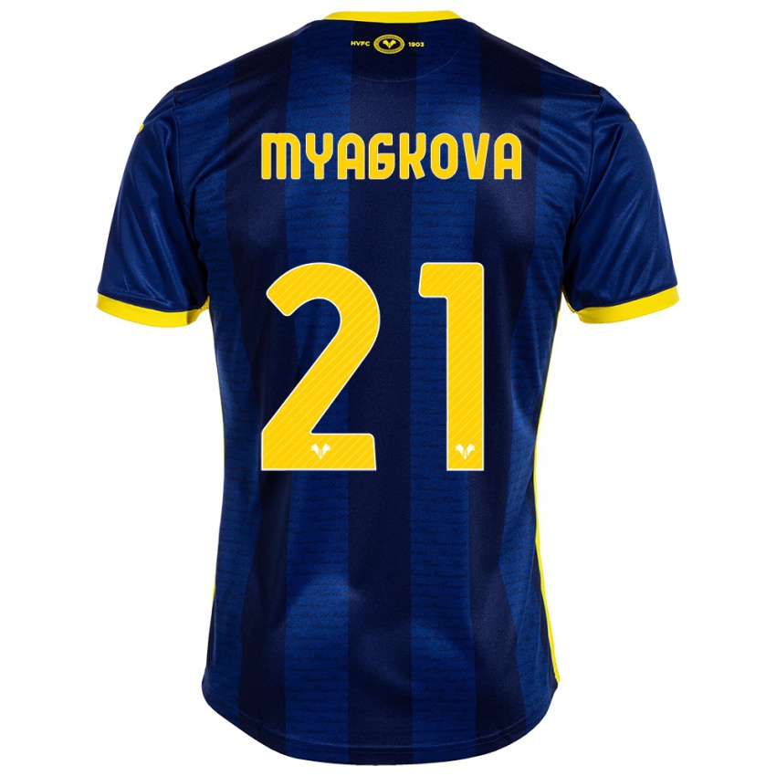 Homem Camisola Alina Myagkova #21 Marinha Principal 2023/24 Camisa