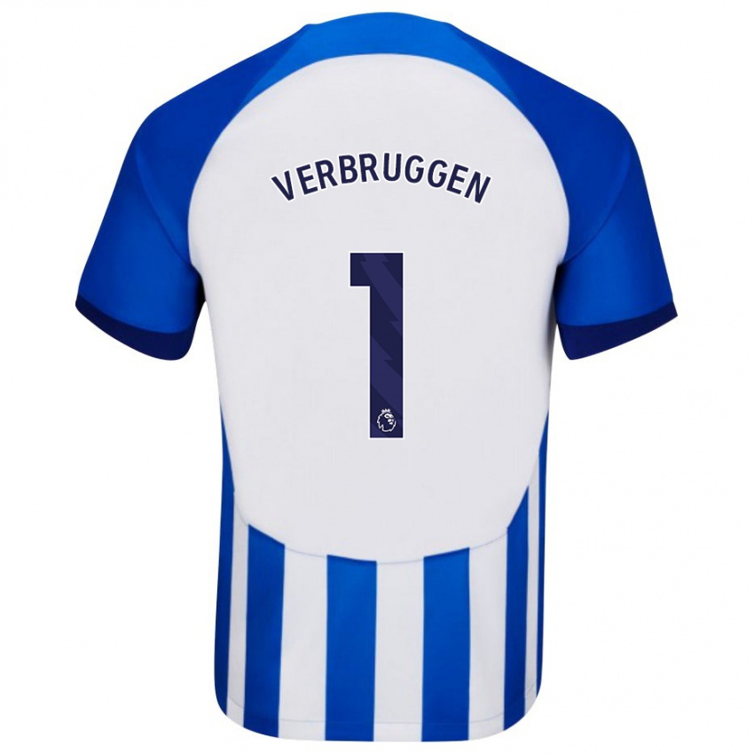 Homem Camisola Bart Verbruggen #1 Azul Principal 2023/24 Camisa