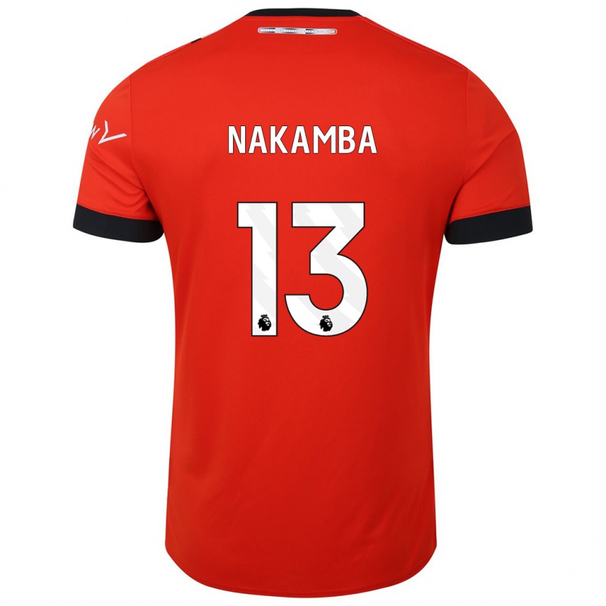 Homem Camisola Marvelous Nakamba #13 Vermelho Principal 2023/24 Camisa