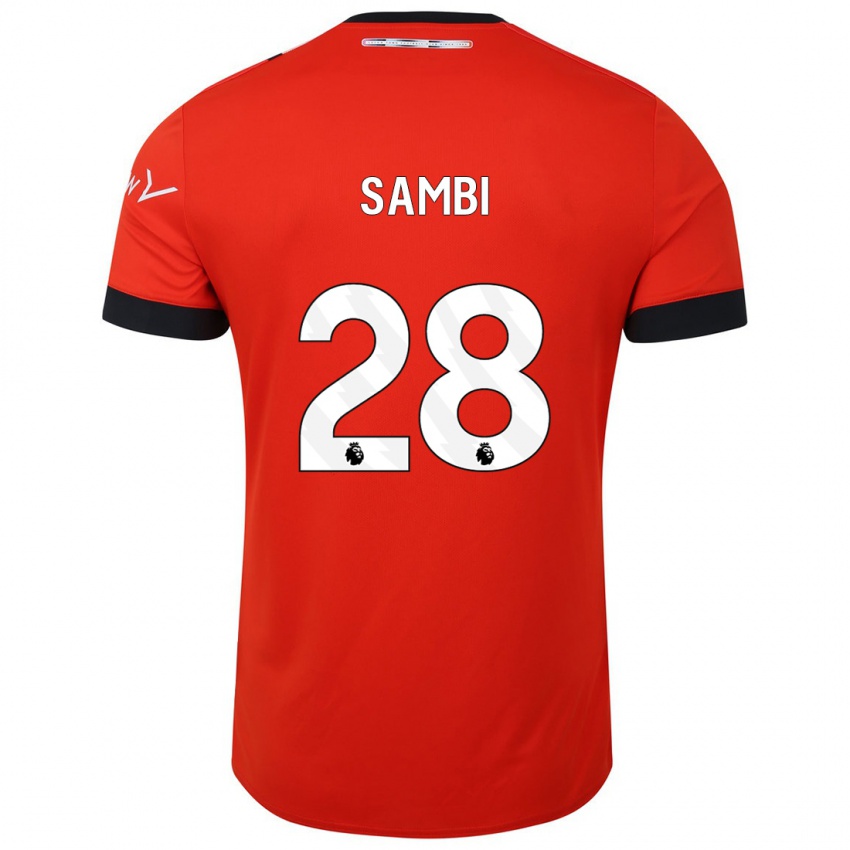 Homem Camisola Albert Sambi Lokonga #28 Vermelho Principal 2023/24 Camisa