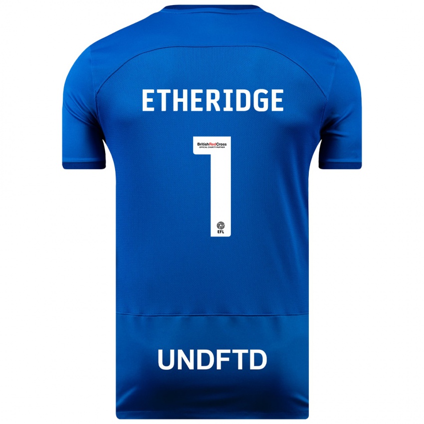 Homem Camisola Neil Etheridge #1 Azul Principal 2023/24 Camisa