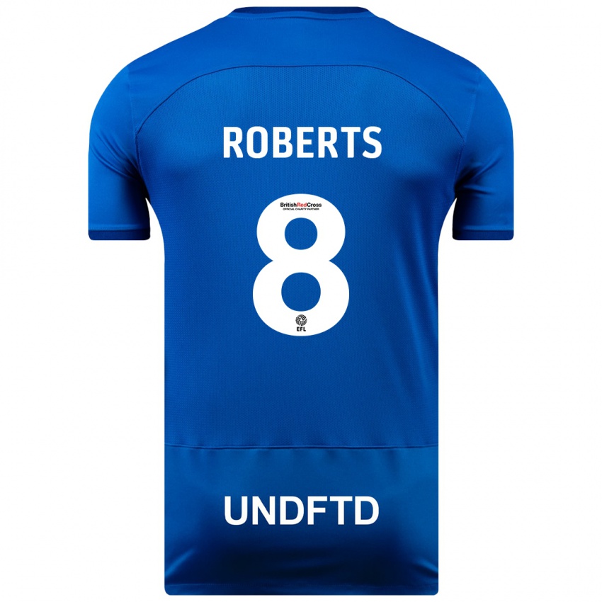 Homem Camisola Tyler Roberts #8 Azul Principal 2023/24 Camisa