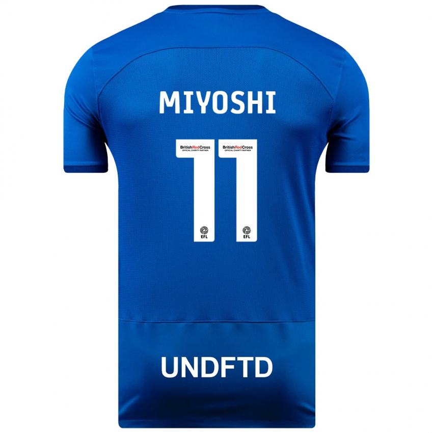 Homem Camisola Koji Miyoshi #11 Azul Principal 2023/24 Camisa