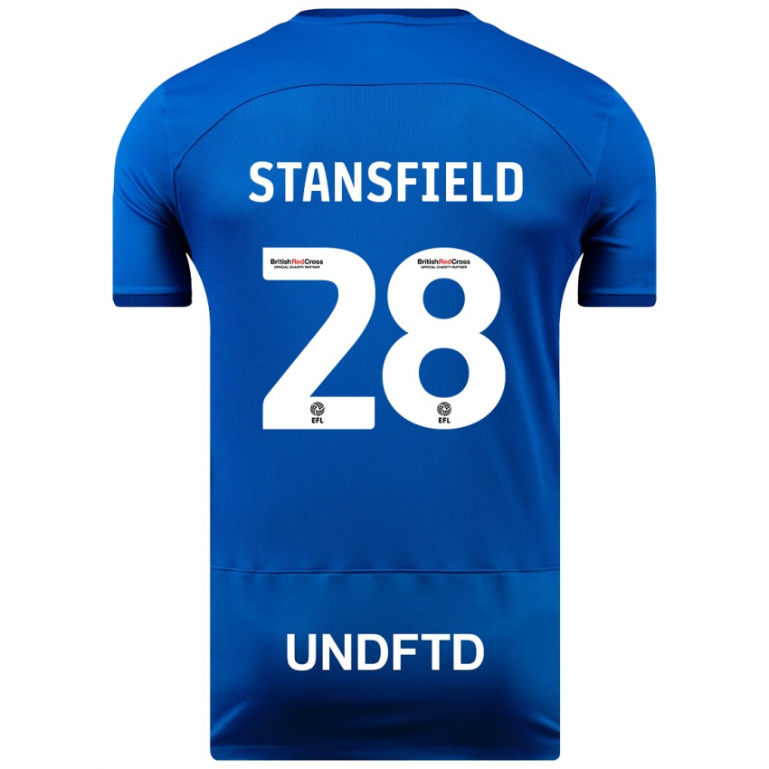 Homem Camisola Jay Stansfield #28 Azul Principal 2023/24 Camisa