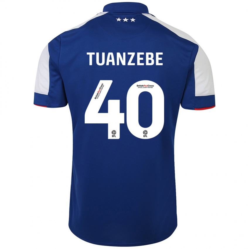 Homem Camisola Axel Tuanzebe #40 Azul Principal 2023/24 Camisa