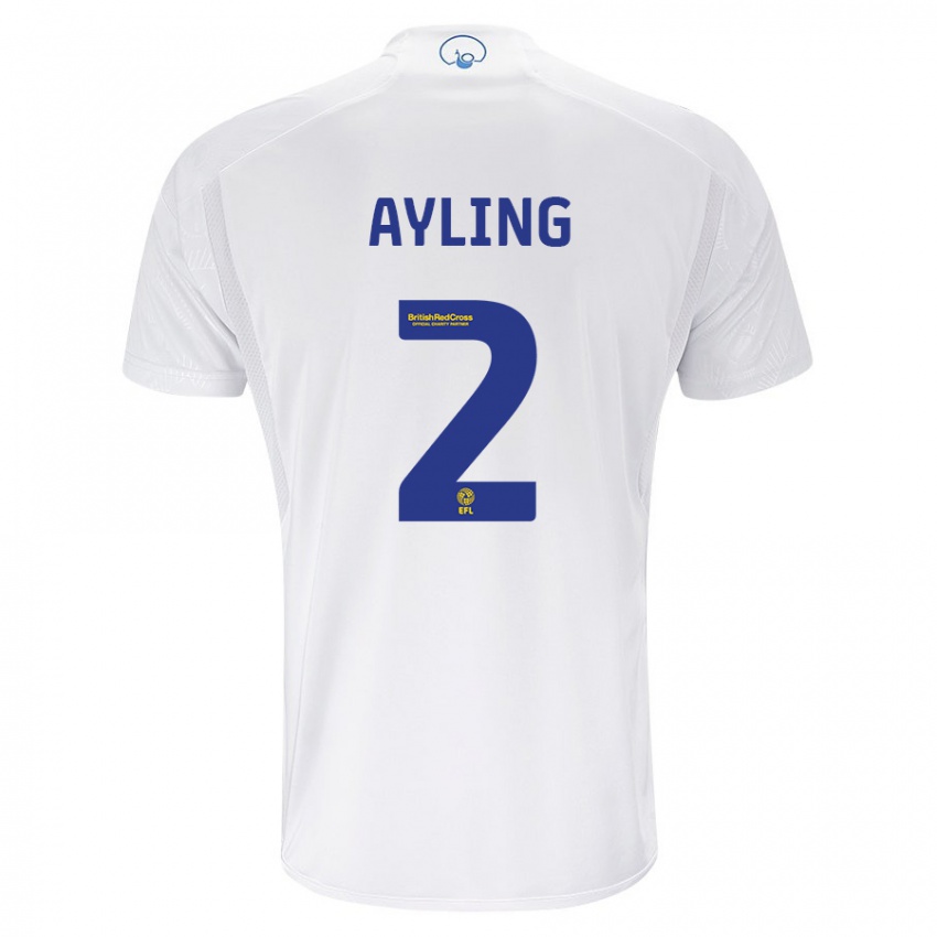 Homem Camisola Luke Ayling #2 Branco Principal 2023/24 Camisa