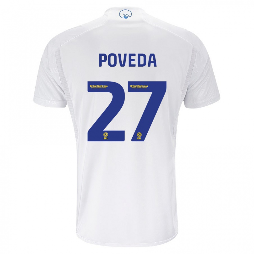 Homem Camisola Ian Poveda #27 Branco Principal 2023/24 Camisa