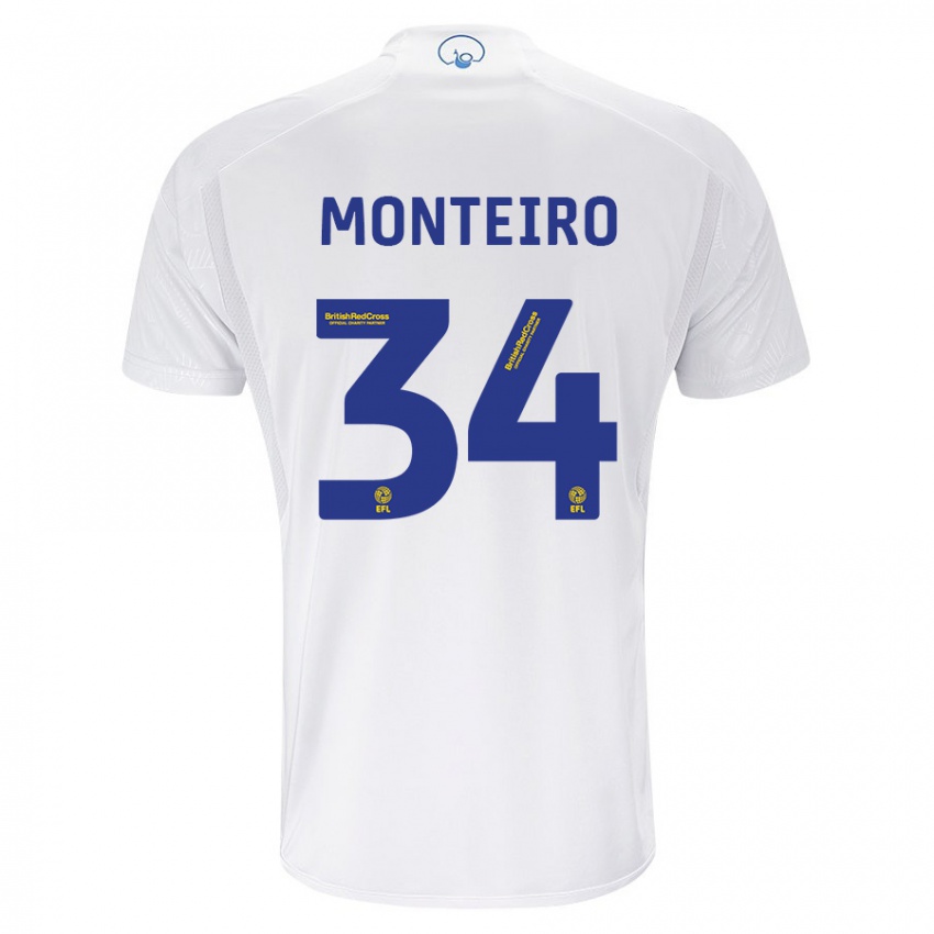 Homem Camisola Diogo Monteiro #34 Branco Principal 2023/24 Camisa