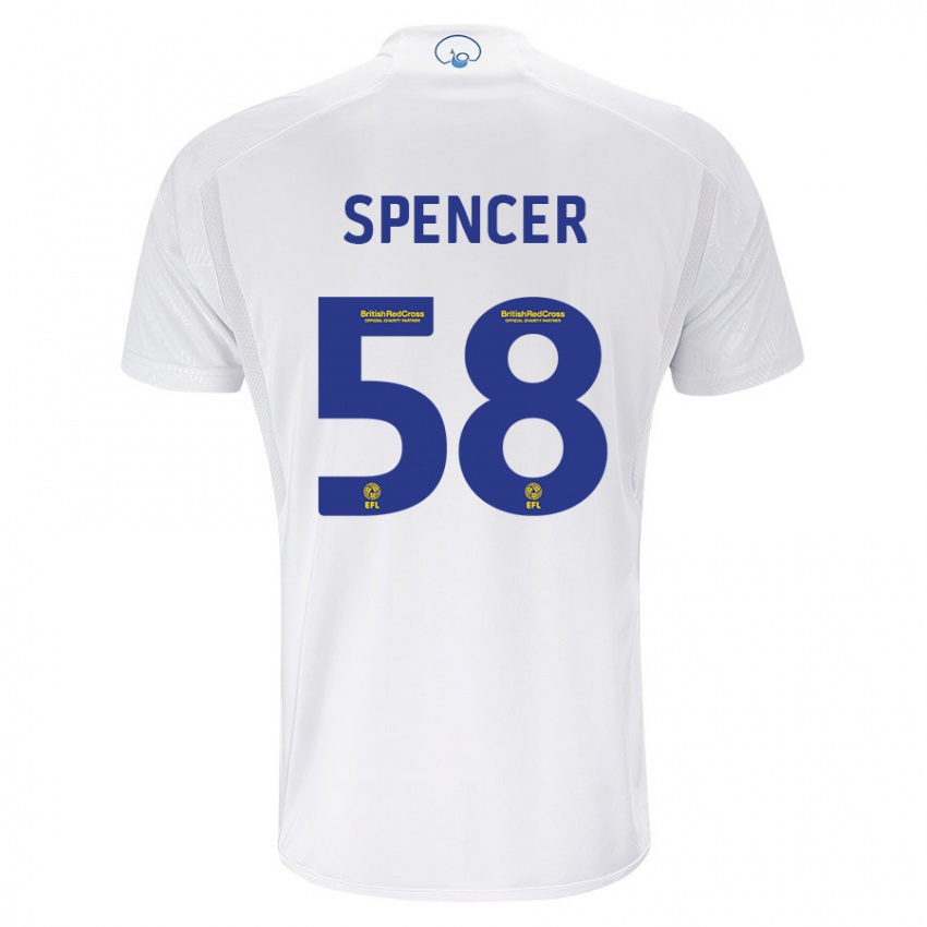 Homem Camisola Morten Spencer #58 Branco Principal 2023/24 Camisa