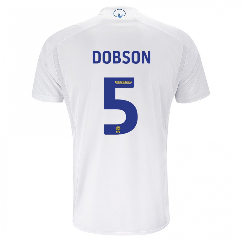 Homem Camisola Ellie Dobson #5 Branco Principal 2023/24 Camisa