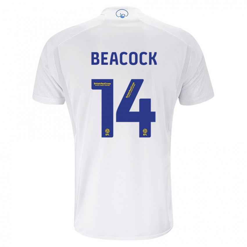 Homem Camisola Molly Beacock #14 Branco Principal 2023/24 Camisa