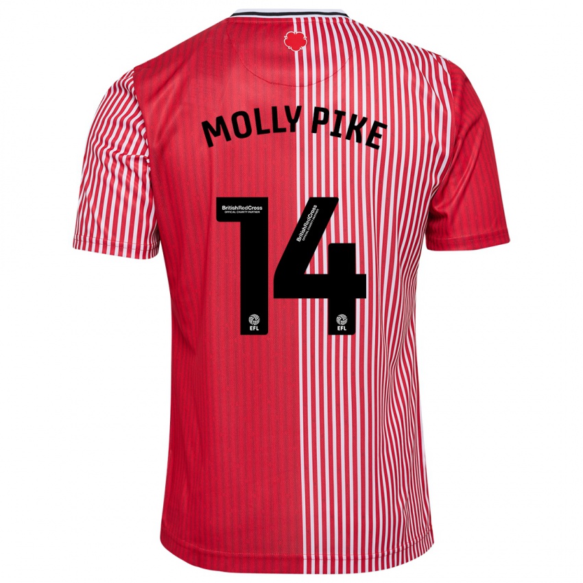 Homem Camisola Molly Pike #14 Vermelho Principal 2023/24 Camisa