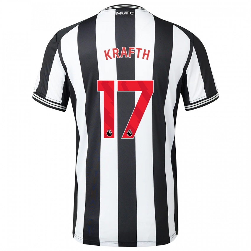 Homem Camisola Emil Krafth #17 Preto Branco Principal 2023/24 Camisa