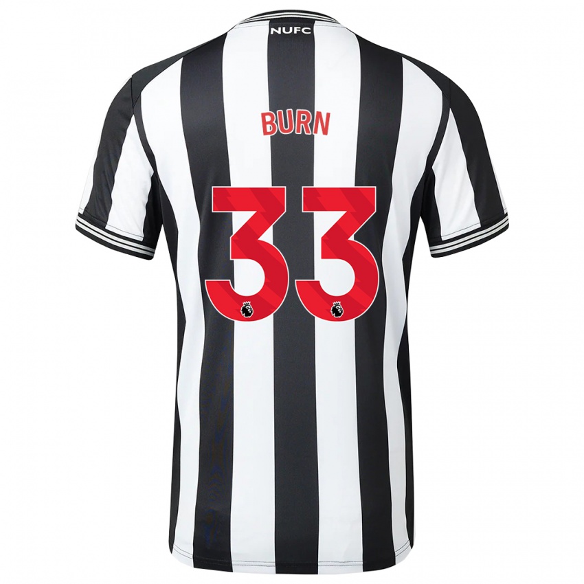 Homem Camisola Dan Burn #33 Preto Branco Principal 2023/24 Camisa