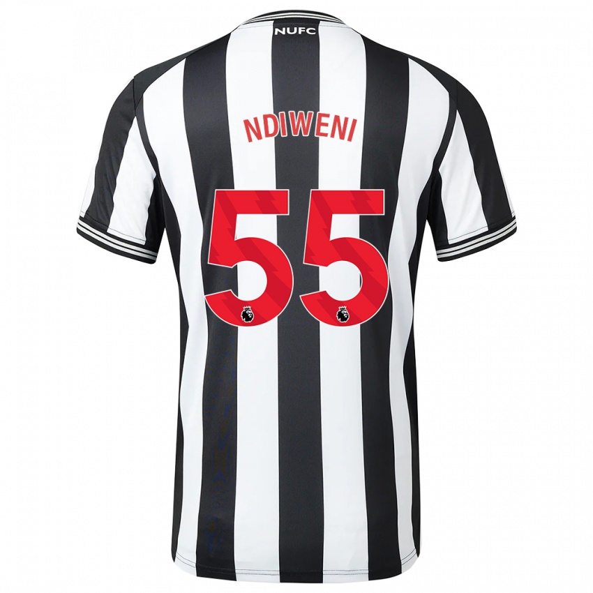 Homem Camisola Michael Ndiweni #55 Preto Branco Principal 2023/24 Camisa