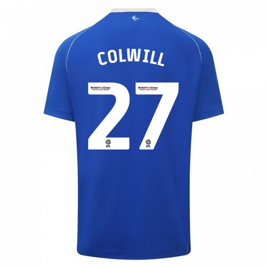 Homem Camisola Rubin Colwill #27 Azul Principal 2023/24 Camisa