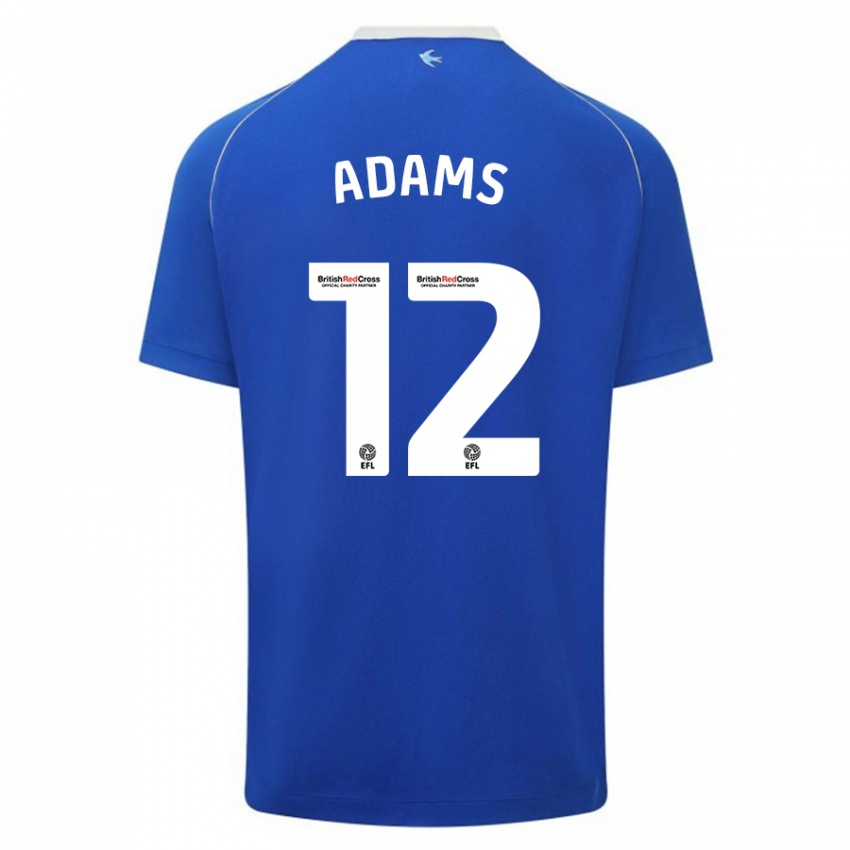 Homem Camisola Kelly Adams #12 Azul Principal 2023/24 Camisa
