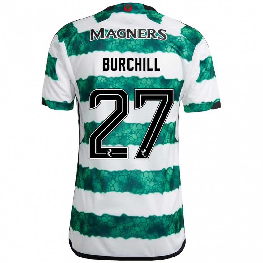 Homem Camisola Tiree Burchill #27 Verde Principal 2023/24 Camisa