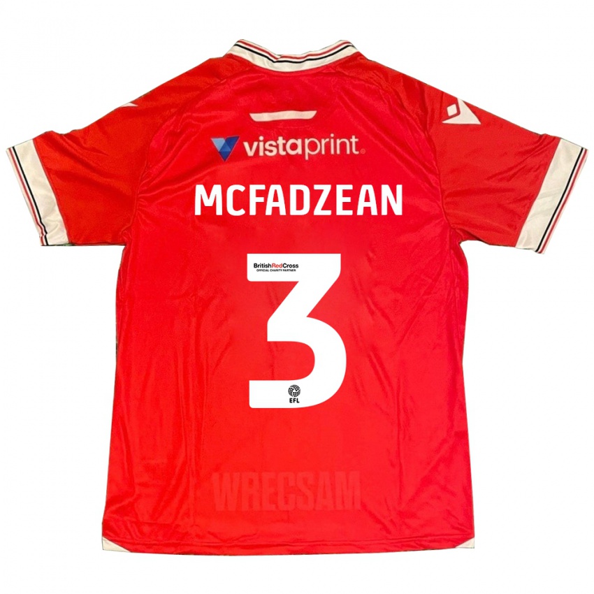 Homem Camisola Callum Mcfadzean #3 Vermelho Principal 2023/24 Camisa