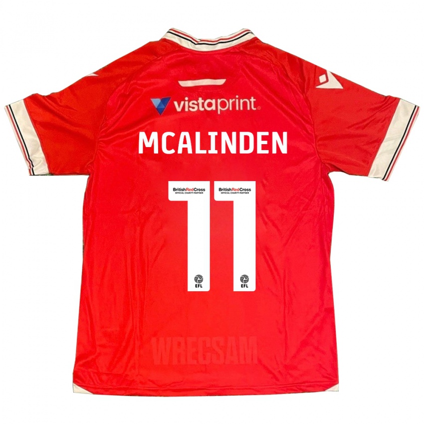 Homem Camisola Liam Mcalinden #11 Vermelho Principal 2023/24 Camisa