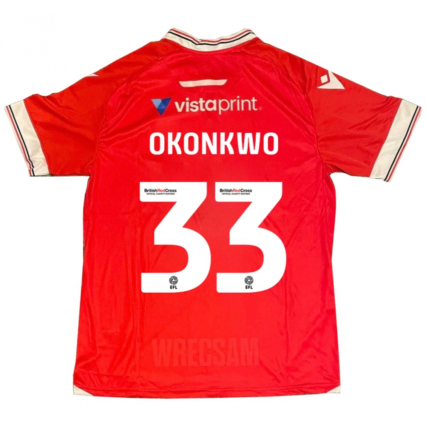 Homem Camisola Arthur Okonkwo #33 Vermelho Principal 2023/24 Camisa