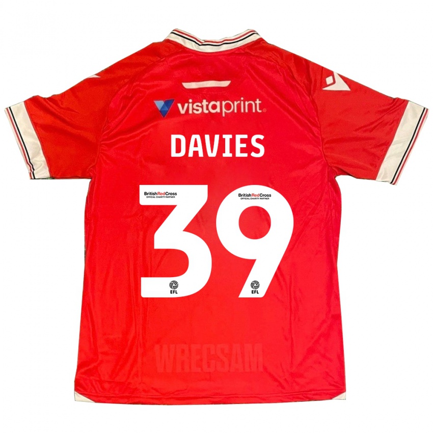 Homem Camisola Daniel Davies #39 Vermelho Principal 2023/24 Camisa