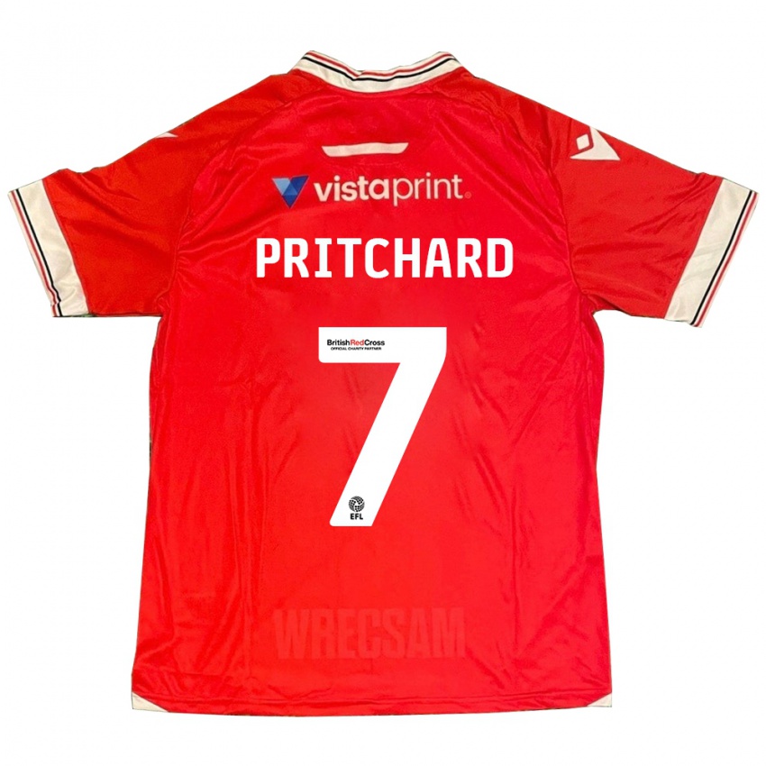 Homem Camisola Rebecca Pritchard #7 Vermelho Principal 2023/24 Camisa