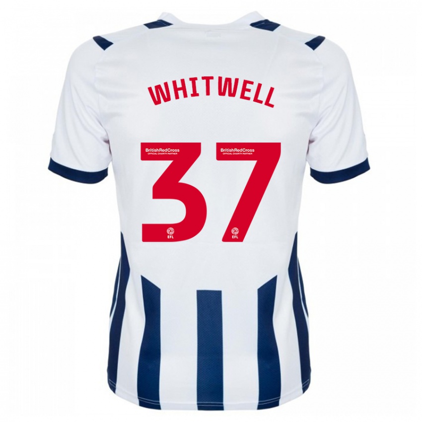 Homem Camisola Harry Whitwell #37 Branco Principal 2023/24 Camisa