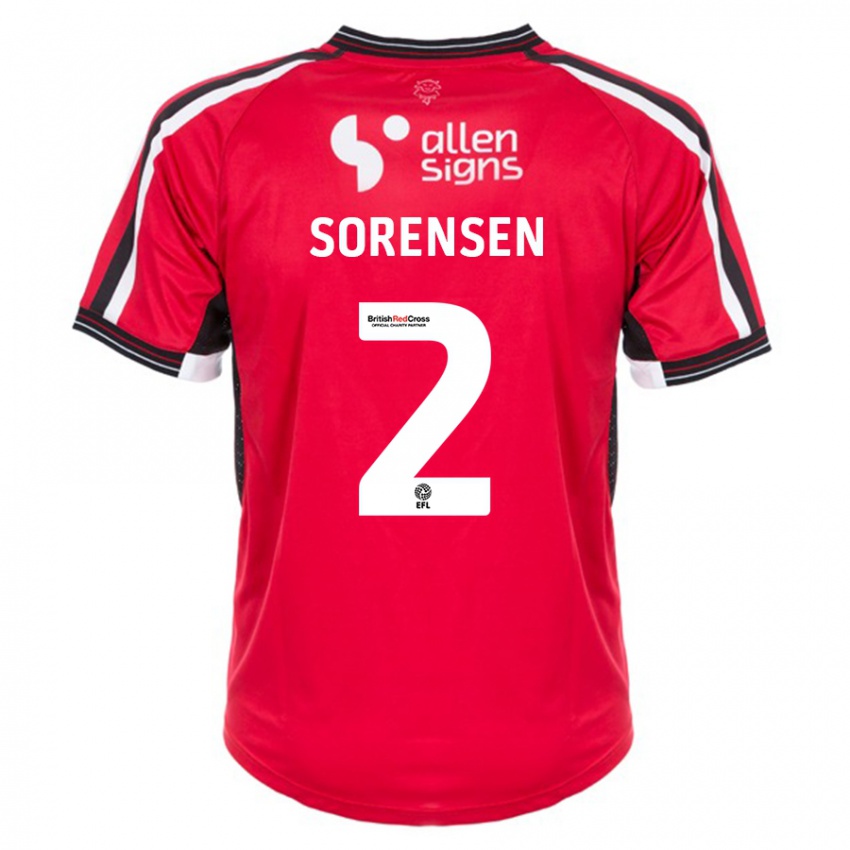 Homem Camisola Lasse Sörensen #2 Vermelho Principal 2023/24 Camisa