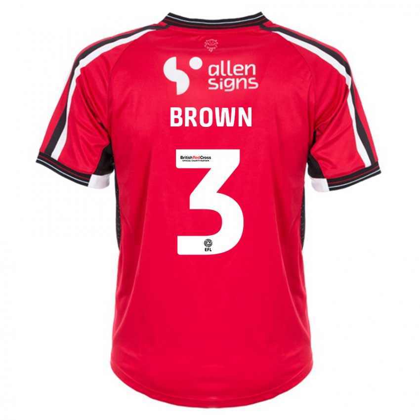 Homem Camisola Jaden Brown #3 Vermelho Principal 2023/24 Camisa