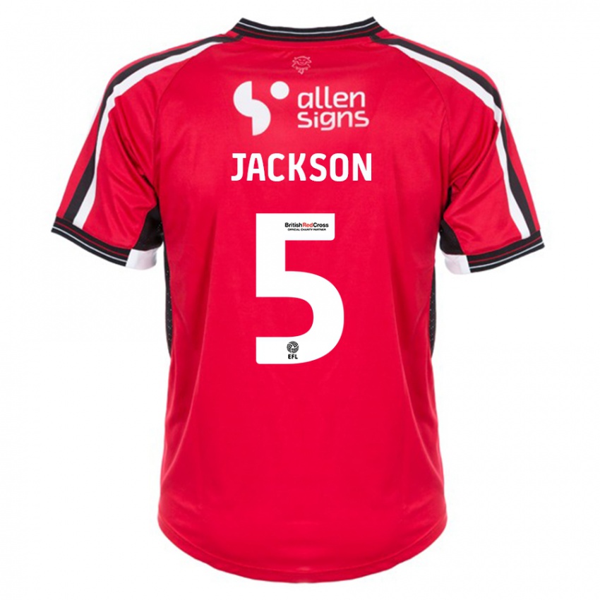 Homem Camisola Adam Jackson #5 Vermelho Principal 2023/24 Camisa