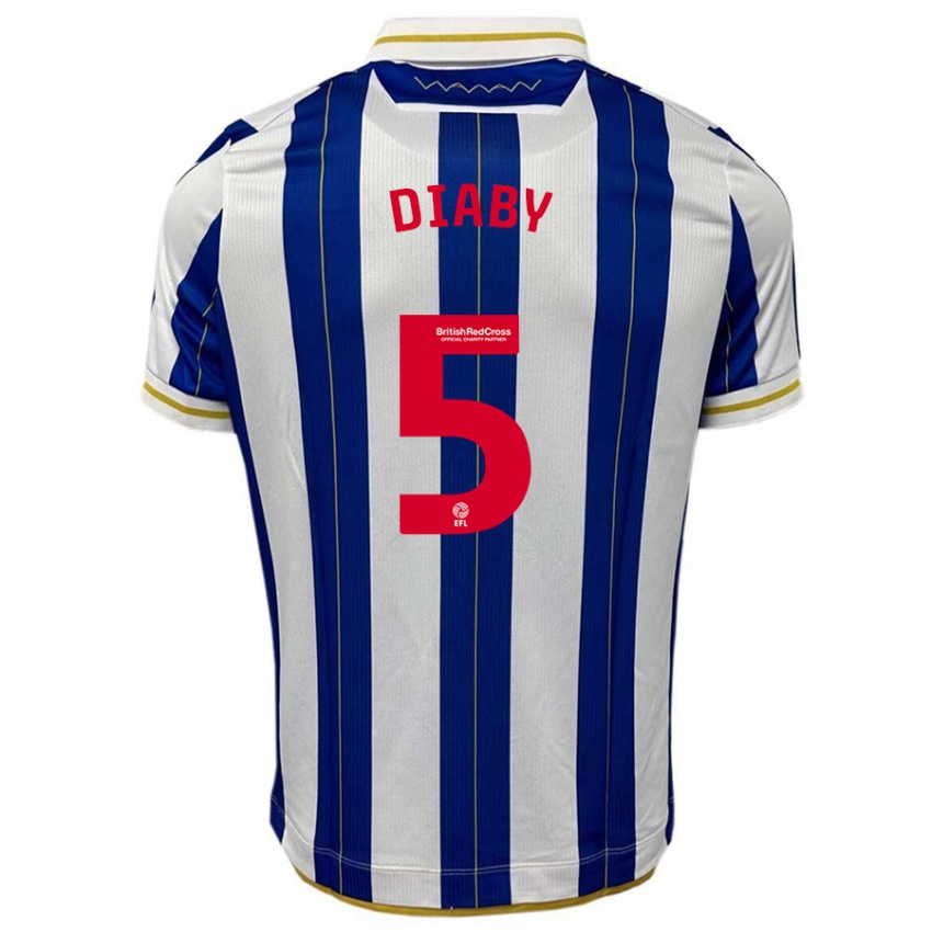 Homem Camisola Bambo Diaby #5 Branco Azulado Principal 2023/24 Camisa